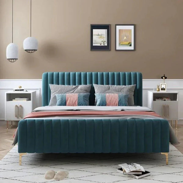 Uniline Pro Luxury Upholstered Bed Without Storage in Suede.