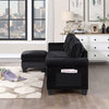 Delray Suede Sectional Sofa in Black - Luxe Maple