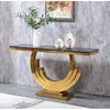 Classic Golden Console Table - Stainless Steel - Luxe Maple