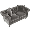Cosmo Line Chesterfield Sofa Set in Grey - Luxe Maple