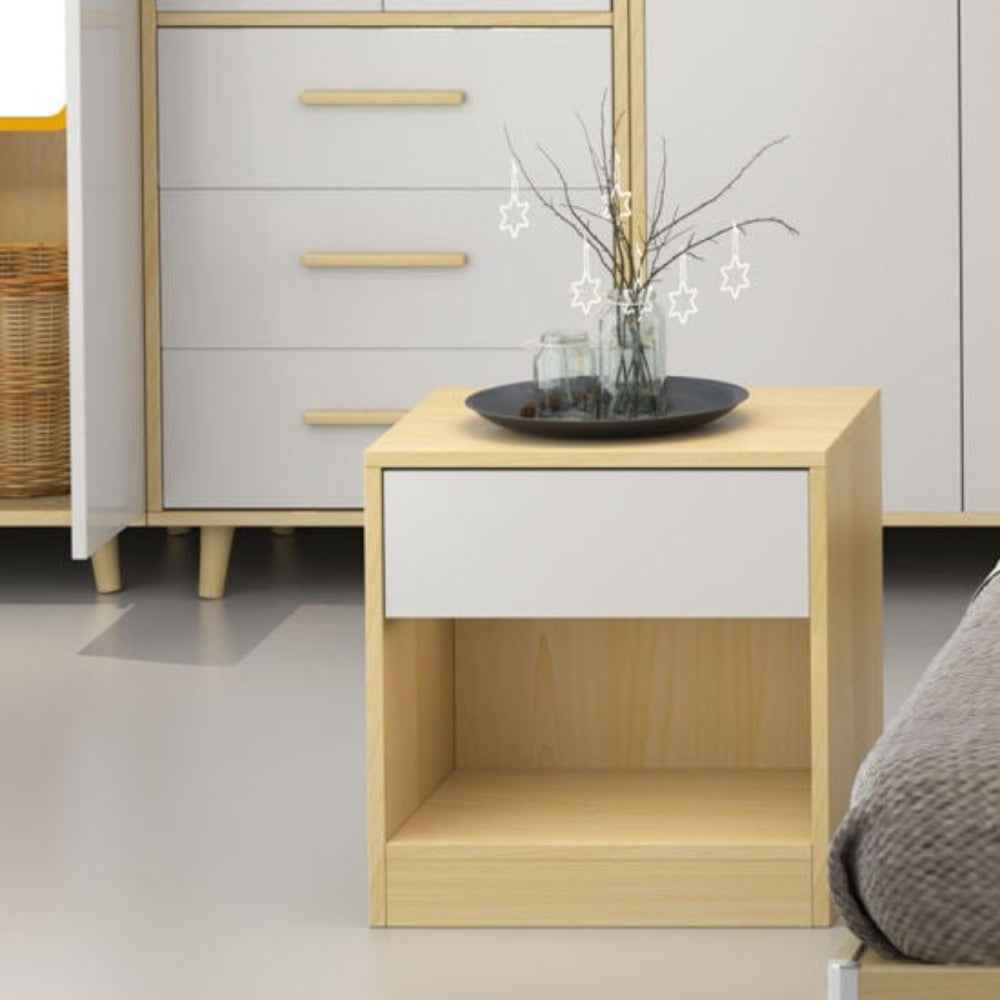 Monaco Engineered Wood Wenge Finish Bedside Table