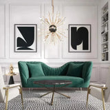 Angel Wing Luxury Modern Suede Sofa Set Green