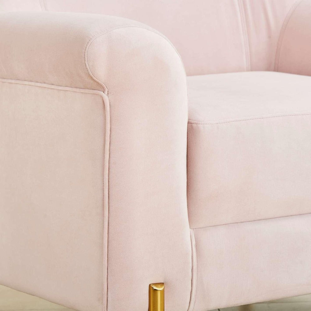 Inox Kings-well Barrel Accent Chair in Pink