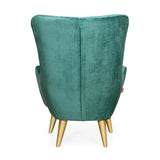 Nano Button-Tufted Wingback Chair In Green