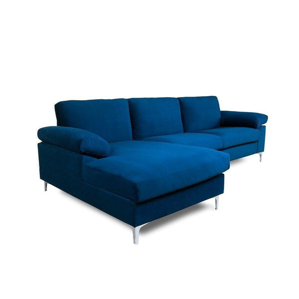 Inox Modern Suede Sectional Sofa - Luxe Maple
