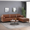 Depy Sectional Sofa Set in PU Leatherette Tan