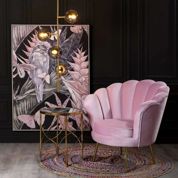 Butterfly Accent Chair in Pink Color - Luxe Maple