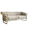 Glam Sofa Set in Beige With Golden SS Frame - Luxe Maple