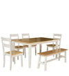 Smarty 6 Seater Dining Table in White Color - Luxe Maple