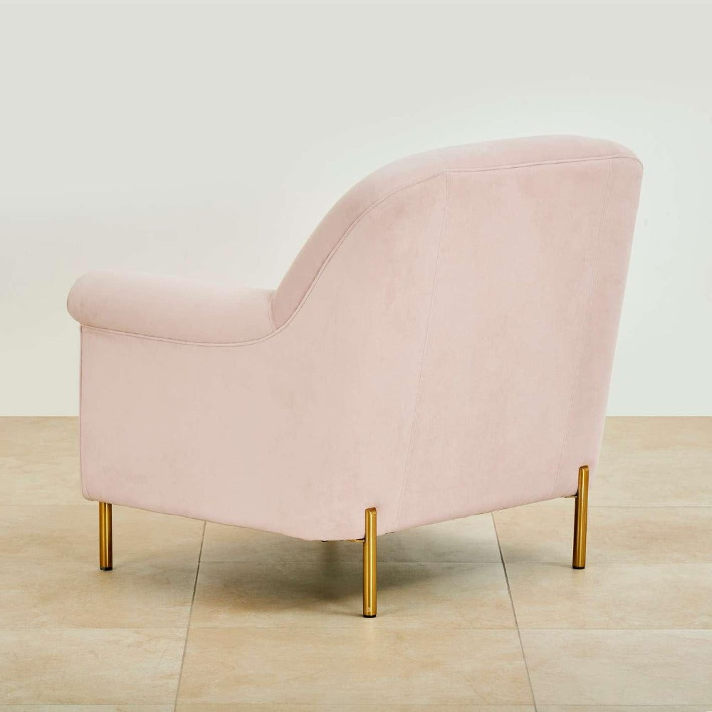 Inox Kings-well Barrel Accent Chair in Pink