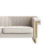 Glam Sofa Set in Beige With Golden SS Frame - Luxe Maple