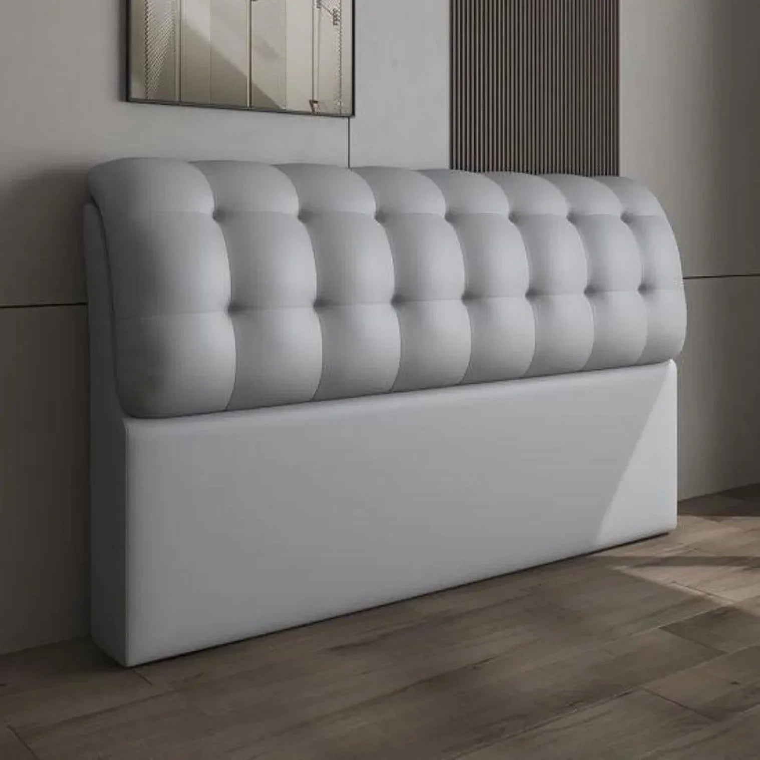 London Luxury Upholstered Bed in Leatherette grey