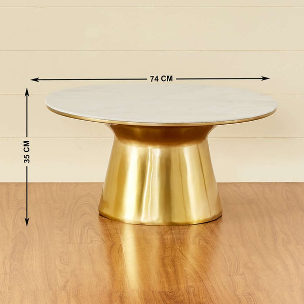 Nano Center Table in Gold Finish.
