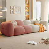 Bumble Bee Premium Sofa Set in Suede Peach + White
