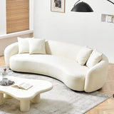 Nextra Curved Sofa Set In Suede - Luxe Maple