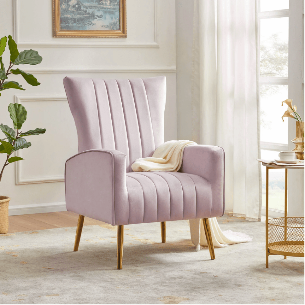 Bells Wing Back Chair Baby Pink