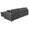 Glossy L-Shaped Sectional Storage Sofa Cum Bed - Luxe Maple