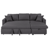 Glossy L-Shaped Sectional Storage Sofa Cum Bed - Luxe Maple