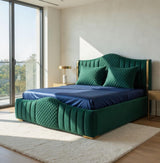 Mario Luxury Upholstered Bed in Suede