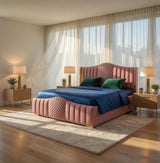 Mario Luxury Upholstered Bed in Suede