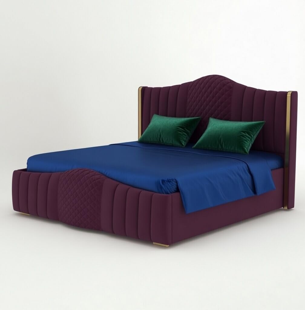 Mario Luxury Upholstered Bed in Suede
