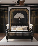 Swiss Premium Solid Wood Poster Bed In Black