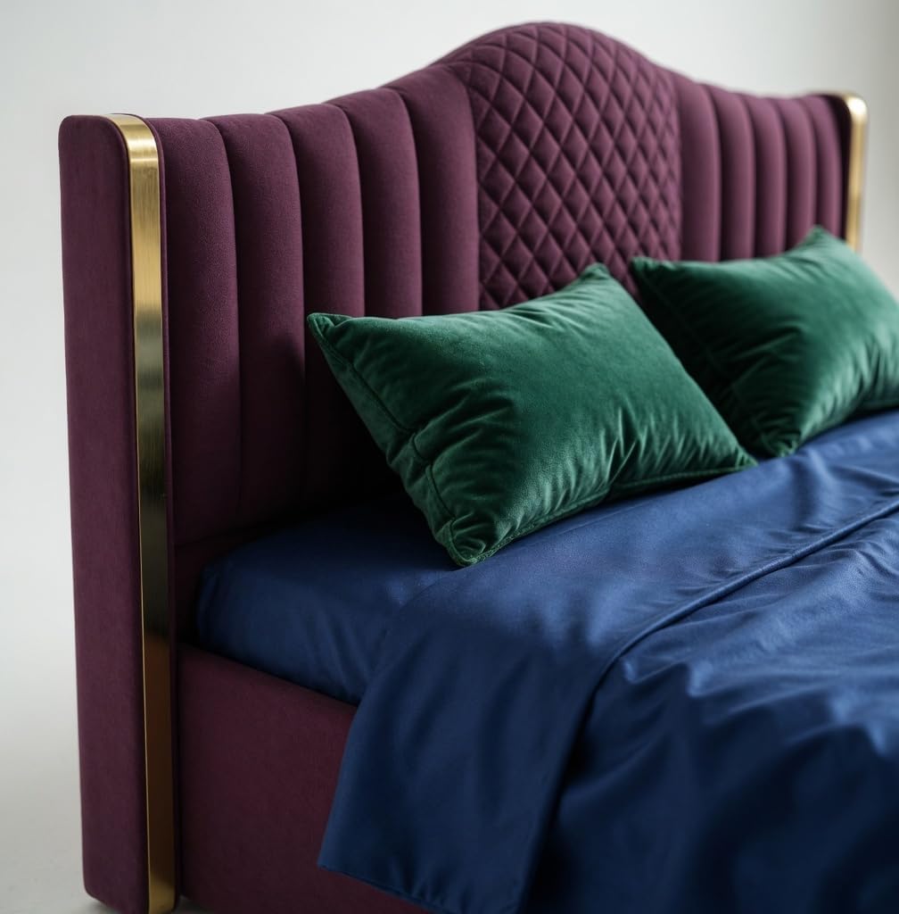 Mario Luxury Upholstered Bed in Suede