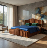 Mario Luxury Upholstered Bed in Suede