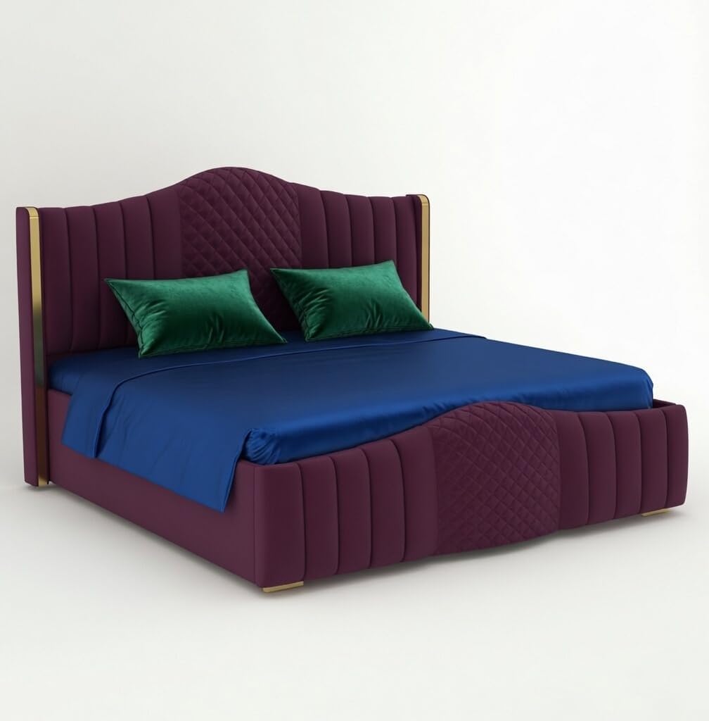 Mario Luxury Upholstered Bed in Suede