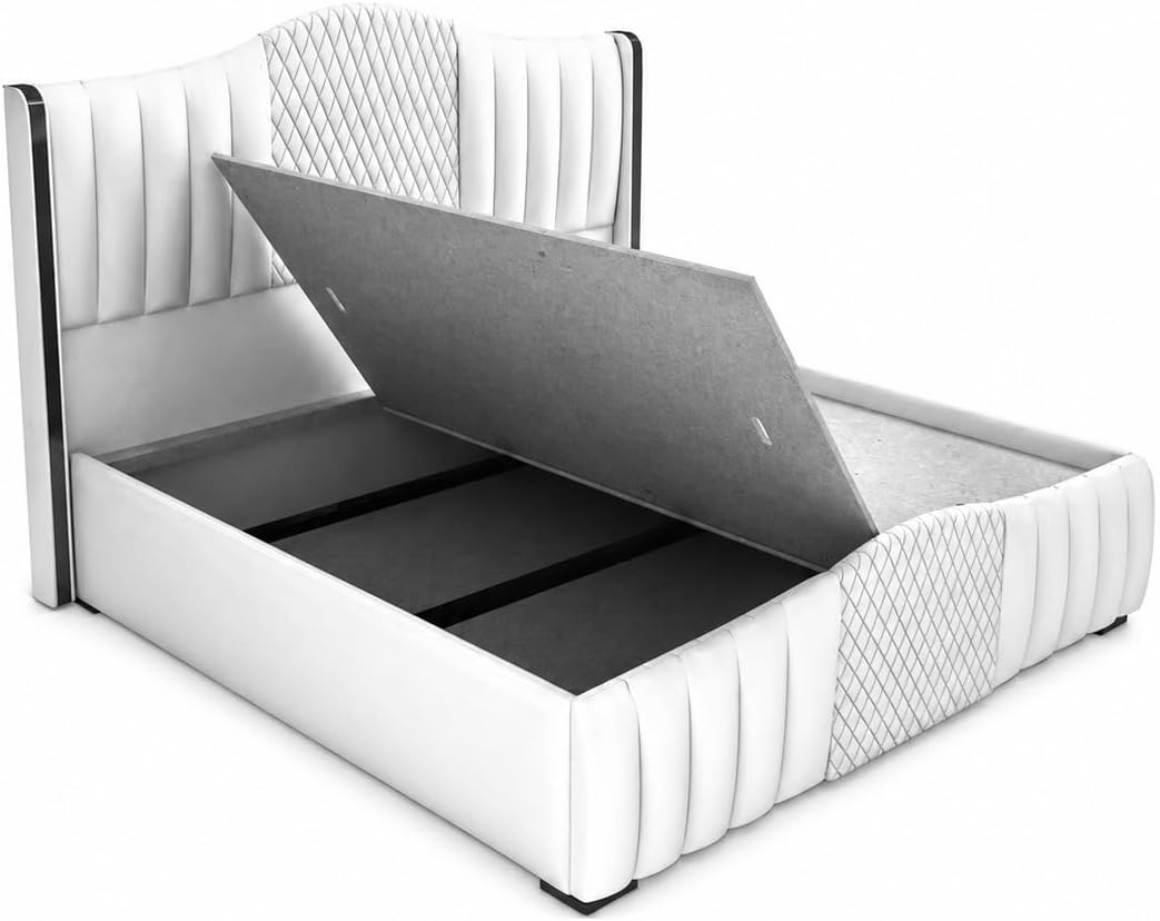 Mario Luxury Upholstered Bed in Suede