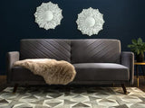 Uniline Luxury Mid-Century Sofa In Suede Grey