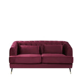 Telly Chesterfield Sofa Set in Burgundy Color
