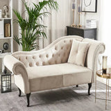 Rolly Chesterfield Lounger in Suede Beige