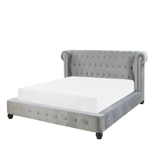 Mexico Luxury Upholstered Bed in Suede