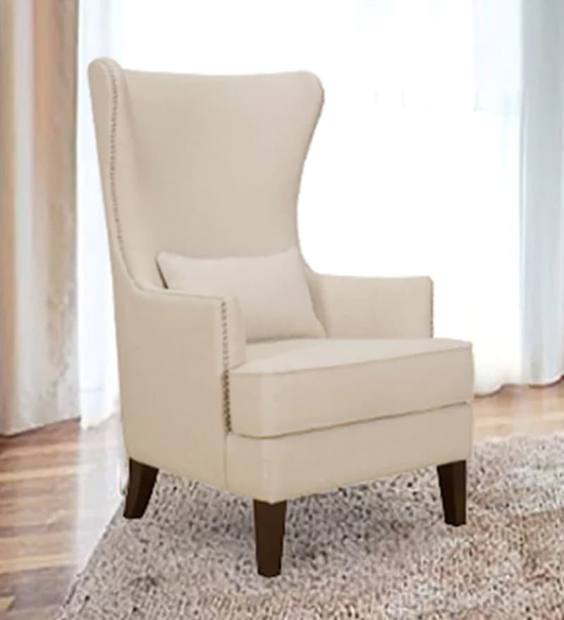 Volvo High Back Wing Chair In Silver Color Beige
