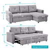 Roxy L-Shaped Sectional Storage Sofa Cum Bed - Luxe Maple