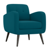 Keflavik Mid-century Peacock Blue Linen Arm Chair - Luxe Maple