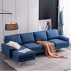 Jasmine Blue Sectional Sofa Set - Luxe Maple