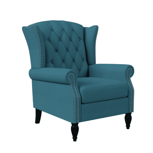 Copper Grove Crawley Diamond Button-Tufted Wingback Chair - Luxe Maple