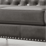 Lotus Grey Chesterfield Sectional Sofa Set