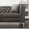 Lotus Grey Chesterfield Sectional Sofa Set - Luxe Maple