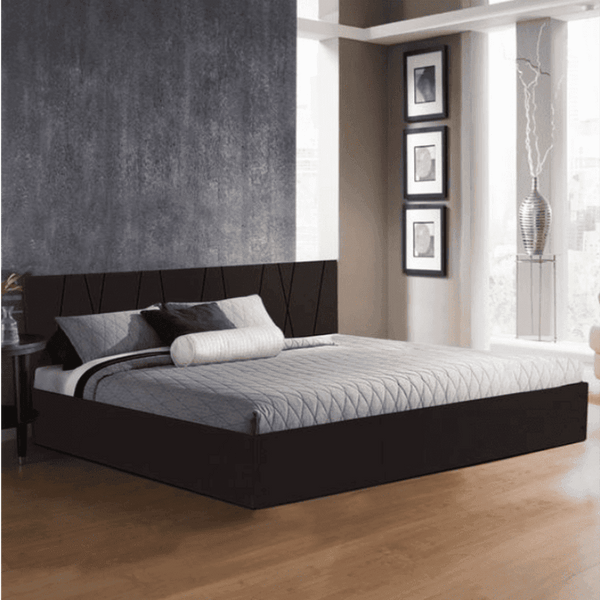 Axis Wooden Bed with Storage in Brown Matte Finish - Luxe Maple