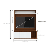 Edon TV Unit- Walnut Frosty White
