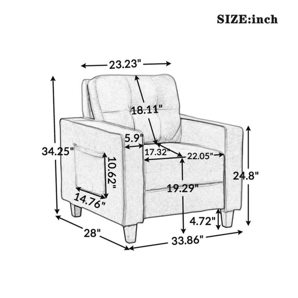 Comfortable Modern Sofa Set for Home Living Room - Luxe Maple