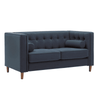 Brew Tuxedo Faux Leatherette Sofa with Accent Pillows - Luxe Maple