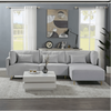 Classic Modern Suede Sofa Set in Grey - Luxe Maple