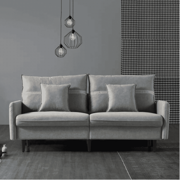 Mexico Straight Line Sofa Set in Grey Color - Luxe Maple
