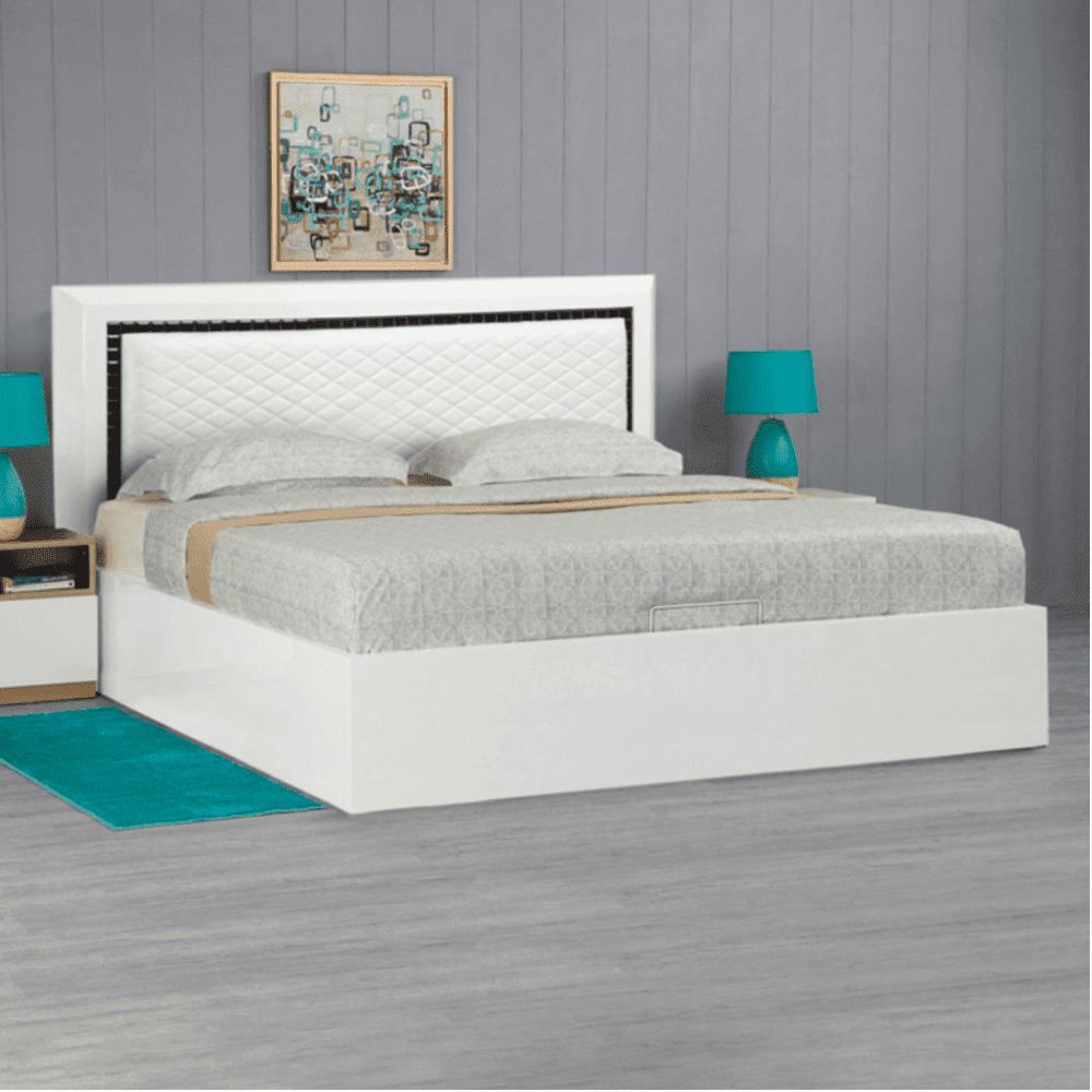 Helen PU Polish Bed in White Color King Pro