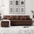 Viatol High Back Couch Mid-century Suede Leather Wood Legs Chaise Sofa - Luxe Maple