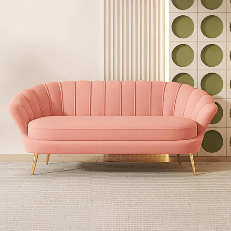 Boston Luxury Mid-Century Sofa In Suede Peach